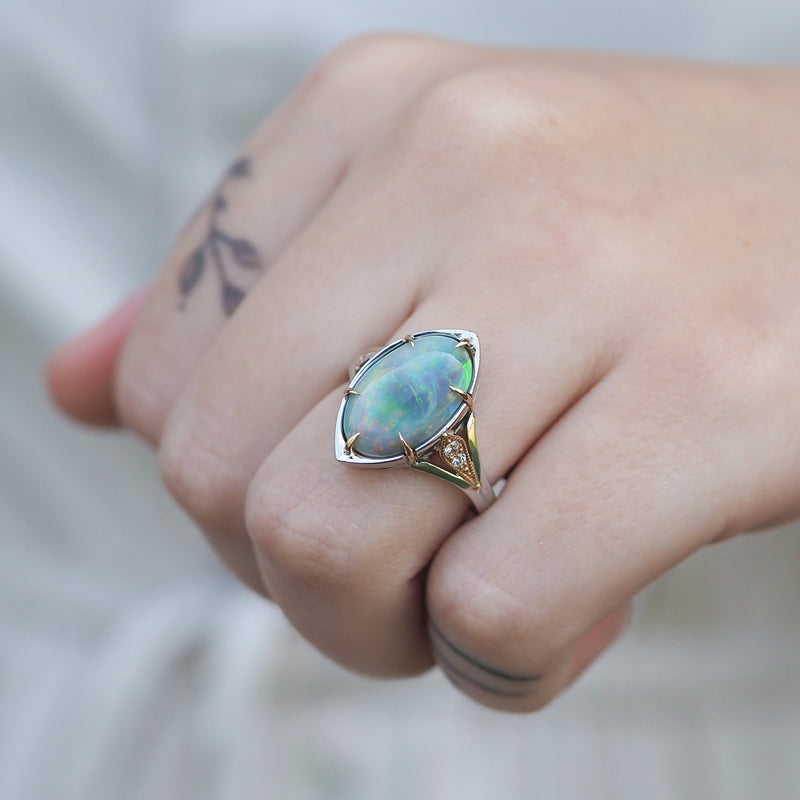 Australian Opal Caldron Ring