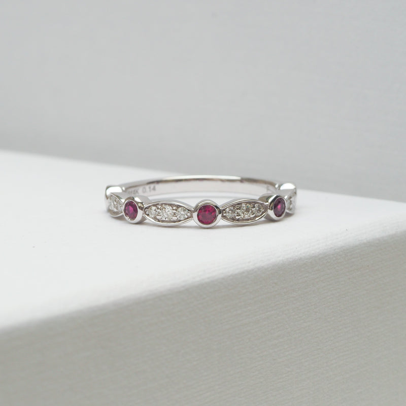 Ruby and Diamond Stacker Ring