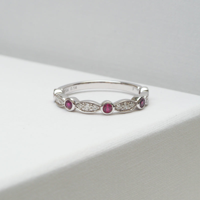 Ruby and Diamond Stacker Ring