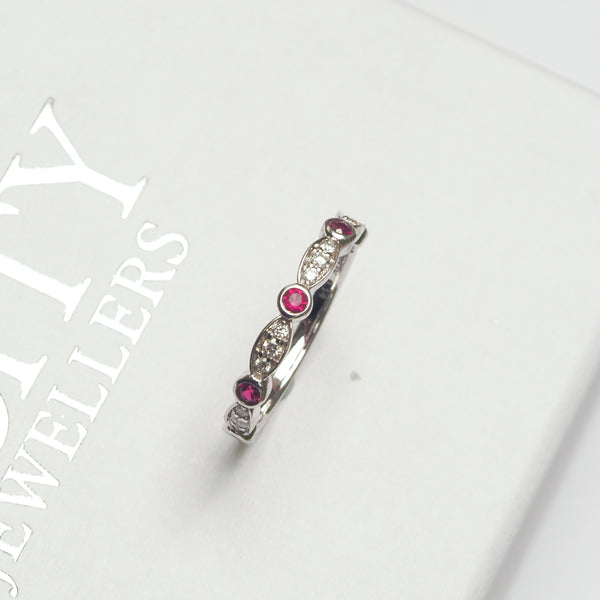 Ruby and Diamond Stacker Ring