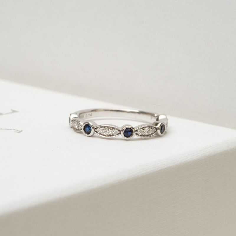 Sapphire and Diamond Stacker Ring