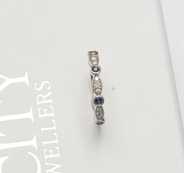 Sapphire and Diamond Stacker Ring