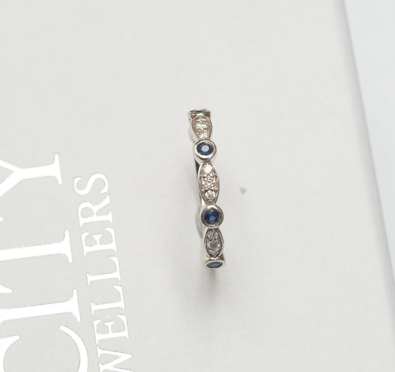 Sapphire and Diamond Stacker Ring