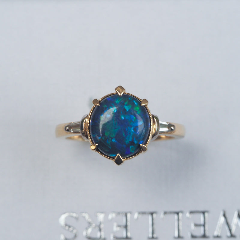 Australian Lightening Ridge Opal Ring