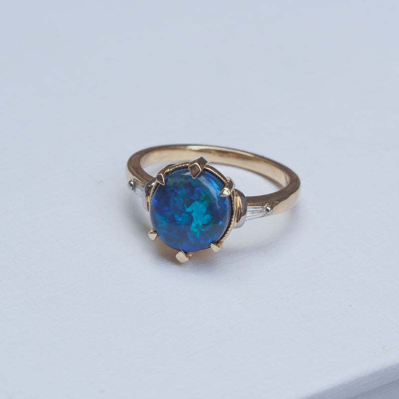 Australian Lightening Ridge Opal Ring