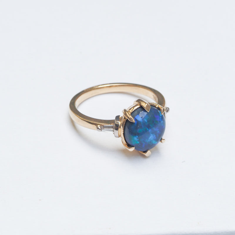 Australian Lightening Ridge Opal Ring