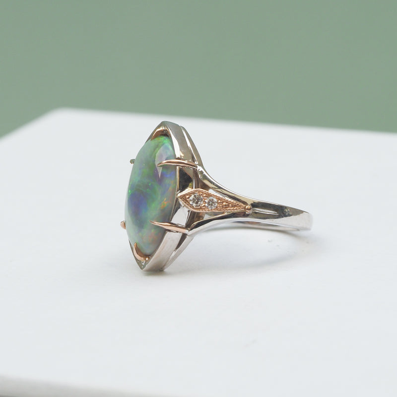 Australian Opal Caldron Ring