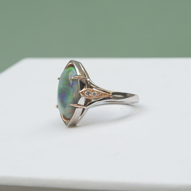 Australian Opal Caldron Ring