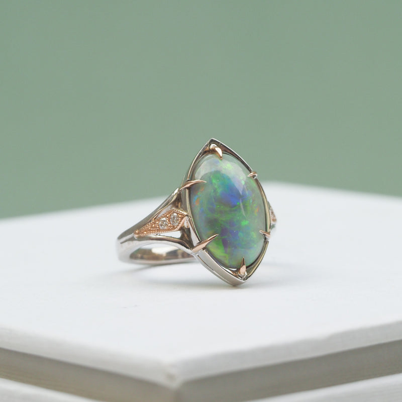 Australian Opal Caldron Ring