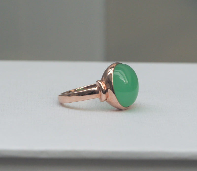 Chrysoprase Signet Ring