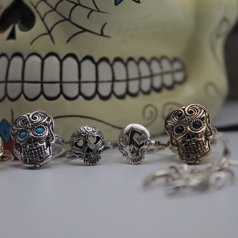 Luv Skull Silver Ring