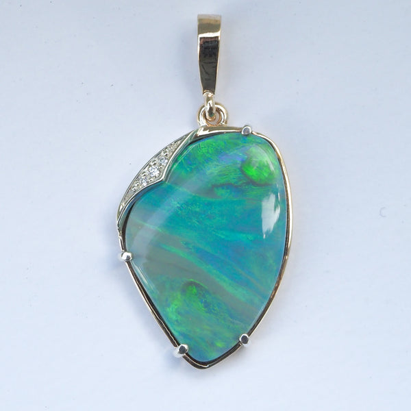 Australian Opal & Diamond Pendant