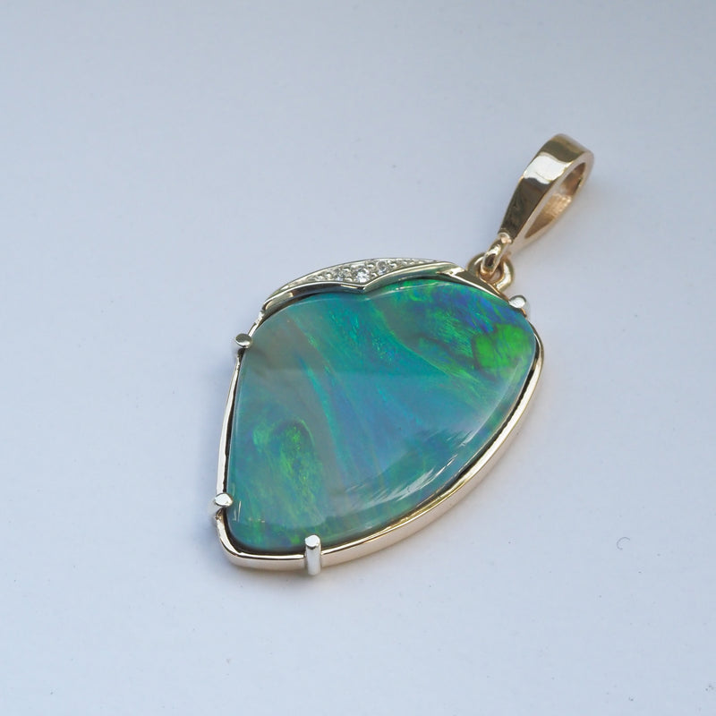 Australian Opal & Diamond Pendant