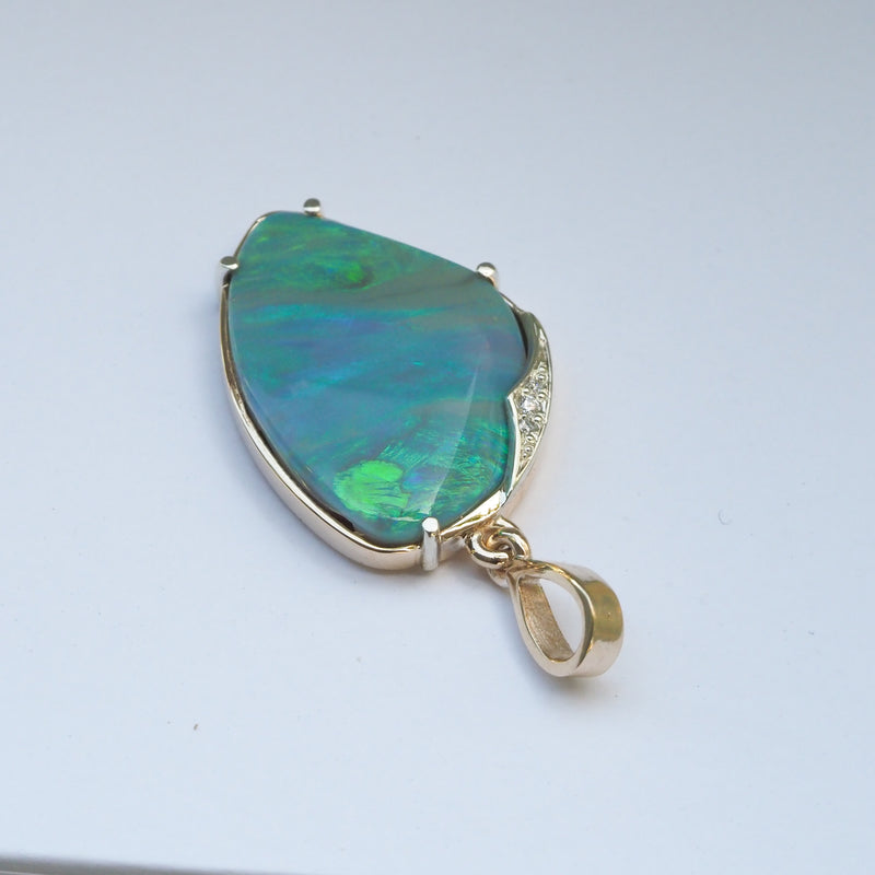 Australian Opal & Diamond Pendant