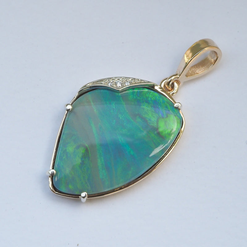 Australian Opal & Diamond Pendant