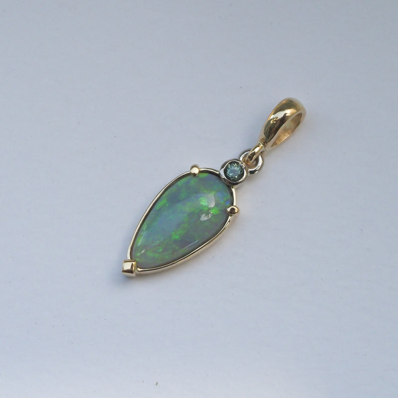 Australian Opal & Sapphire Pendant