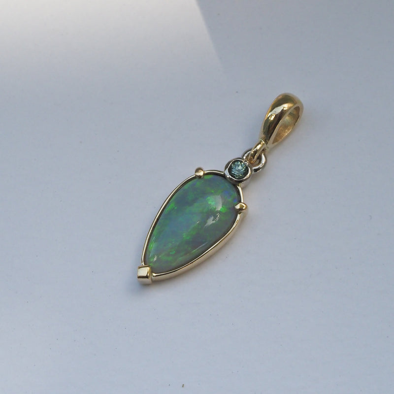 Australian Opal & Sapphire Pendant