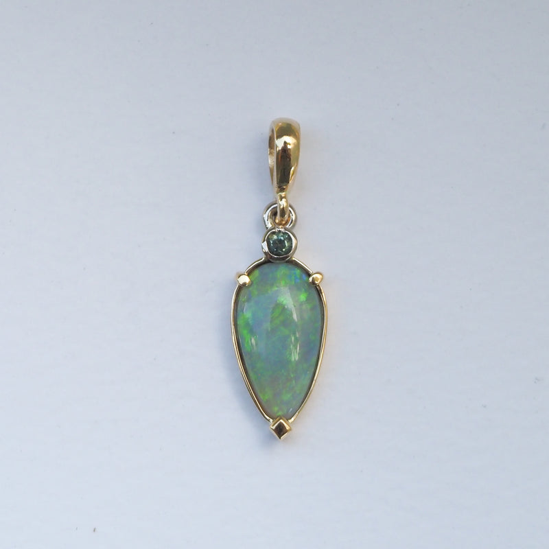 Australian Opal & Sapphire Pendant