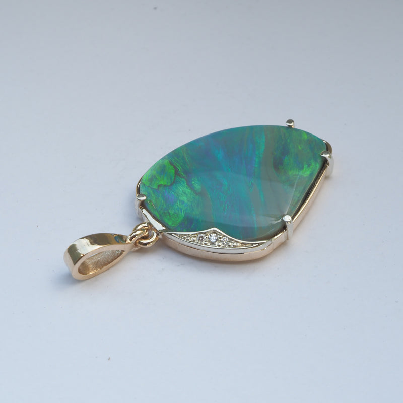 Australian Opal & Diamond Pendant