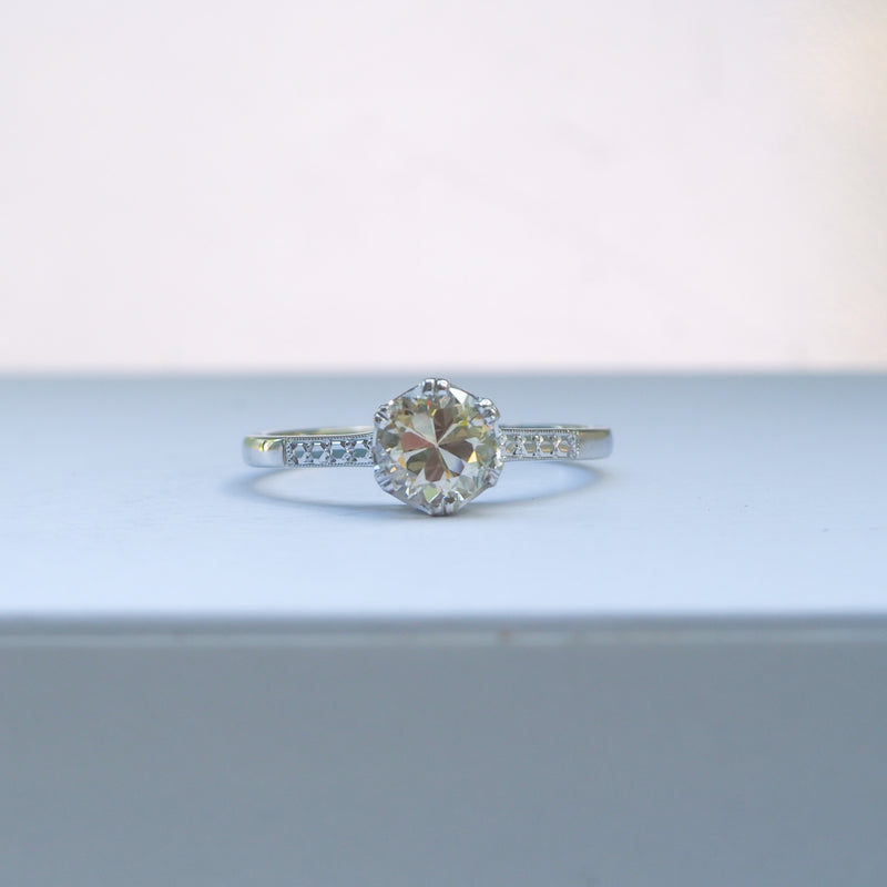 Vintage Transitional Cut Diamond Ring