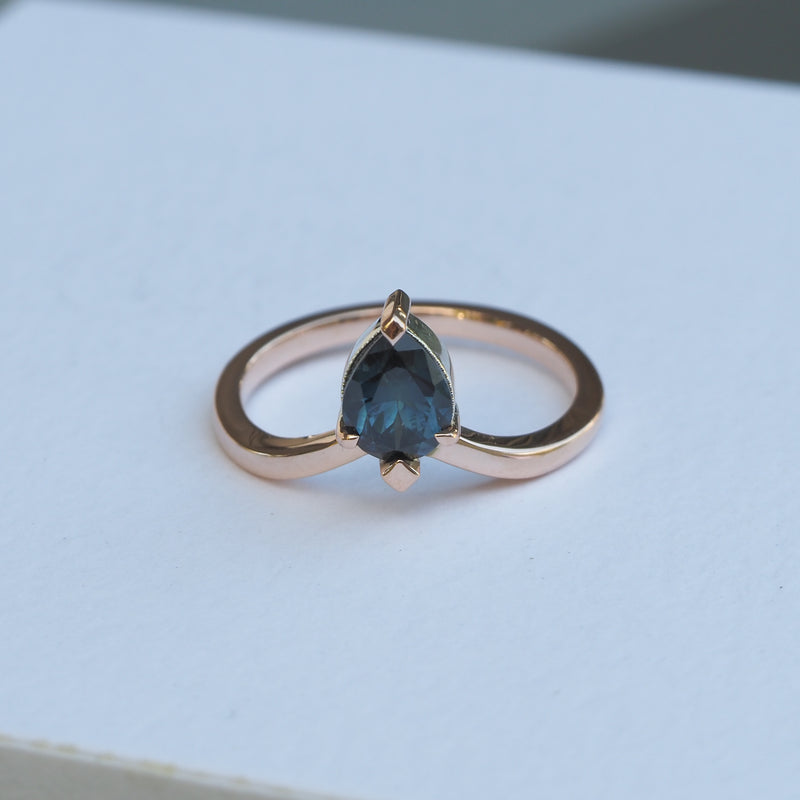 Australian Parti Sapphire V Shape Ring