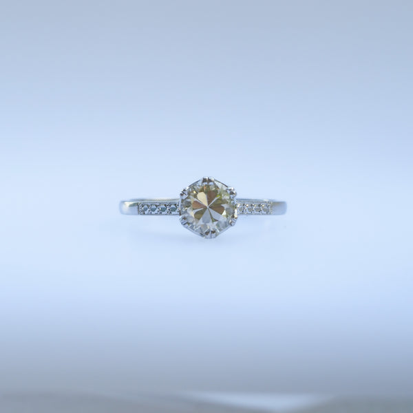 Vintage Transitional Cut Diamond Ring