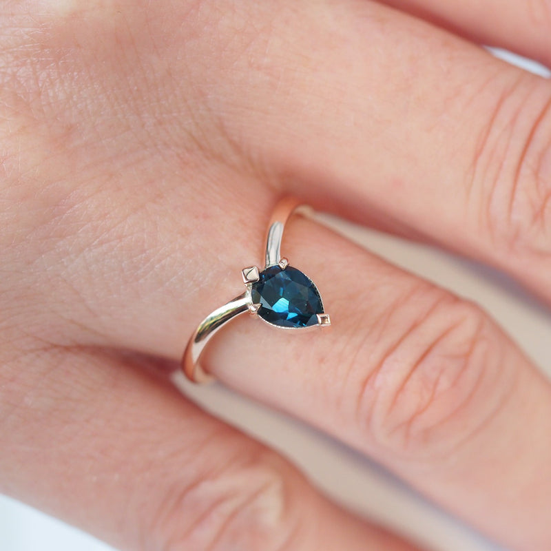 Australian Parti Sapphire V Shape Ring