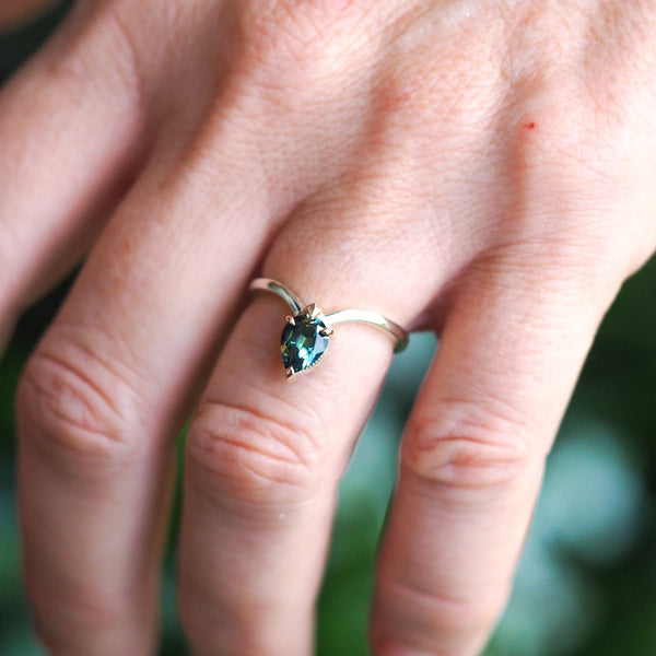 Australian Parti Sapphire V Shape Ring