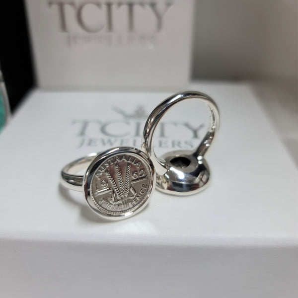 Australian Three Pence Coin Ring