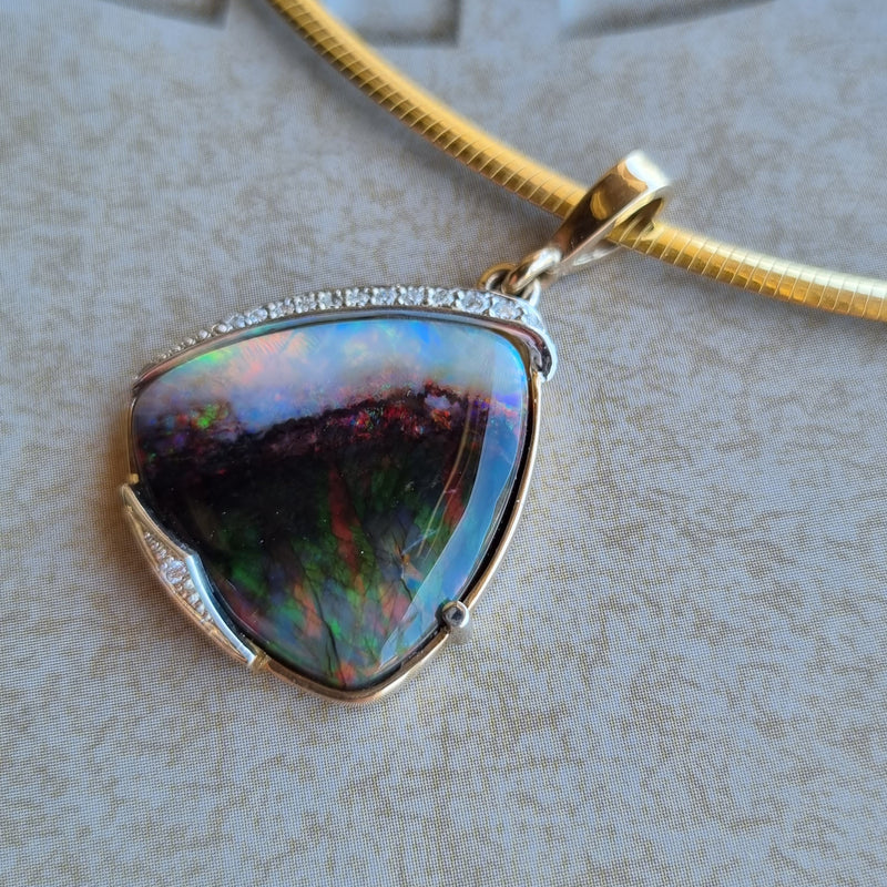 Australian Opal Diamond Pendant