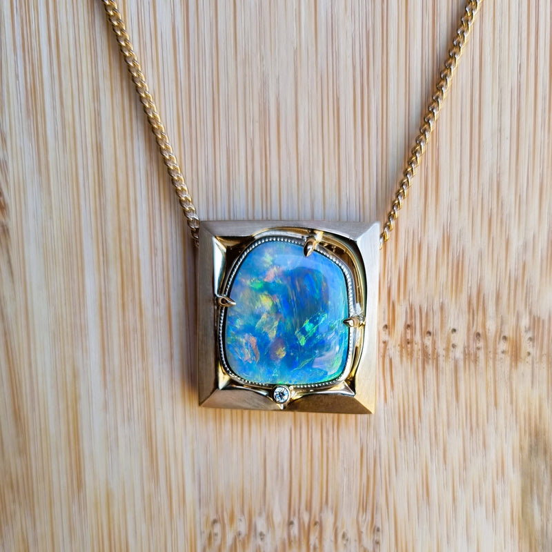 Australian Opal & Diamond Pendant