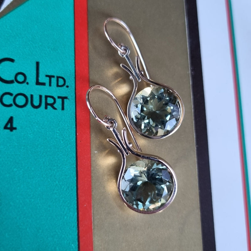 Dewdrop Mint Quartz 12mm Earrings Rose Gold