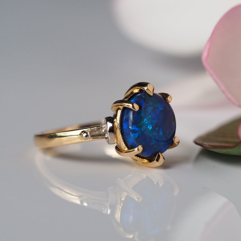 Lightening Ridge Opal Ring