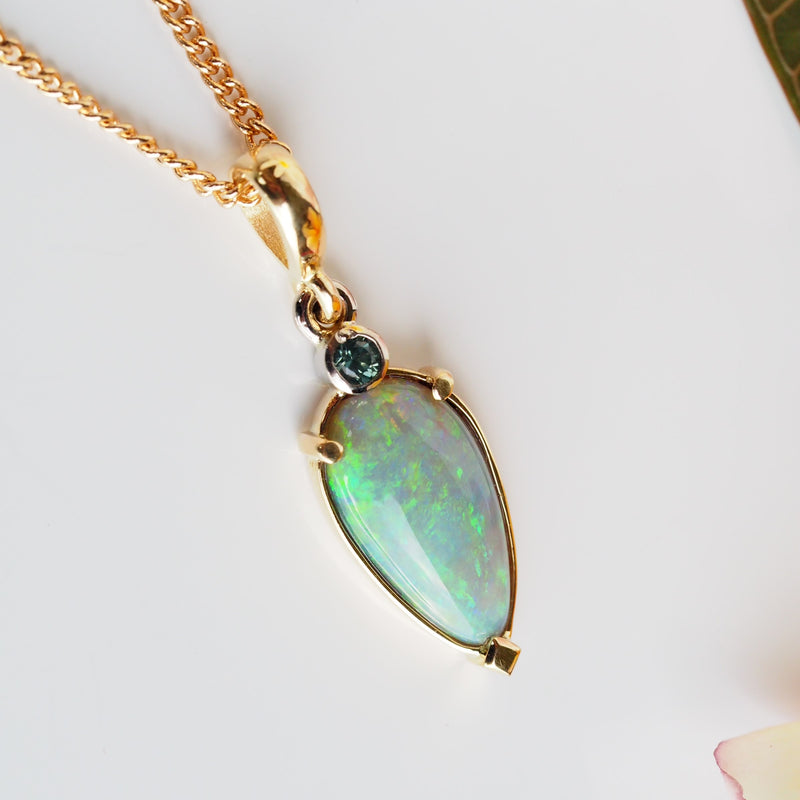 Australian Opal Sapphire Pendant