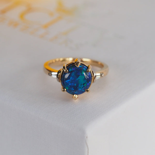 Lightening Ridge Opal Ring