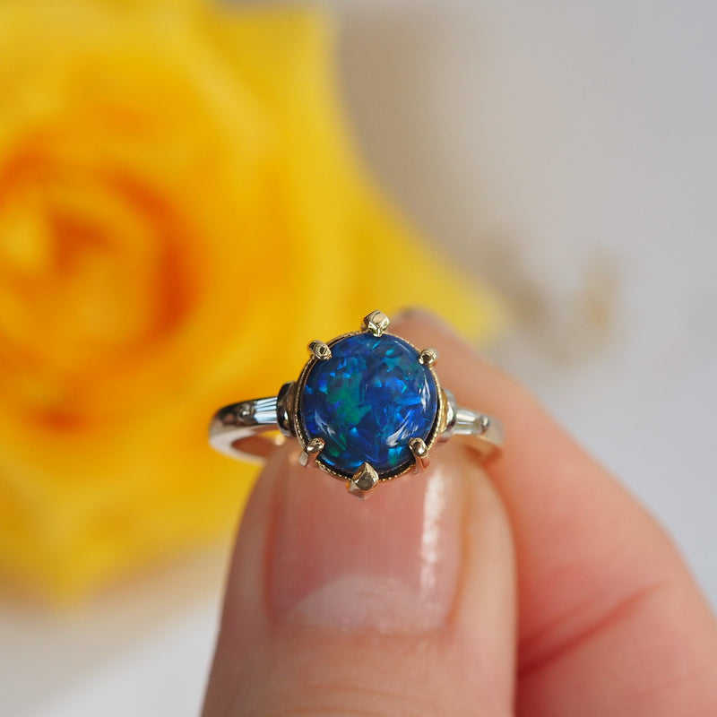 Lightening Ridge Opal Ring